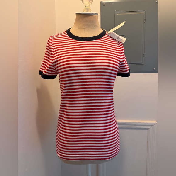 NWT DÔEN Vivi Tee in Rouge Nantucket Stripe, size L - Picture 8 of 8